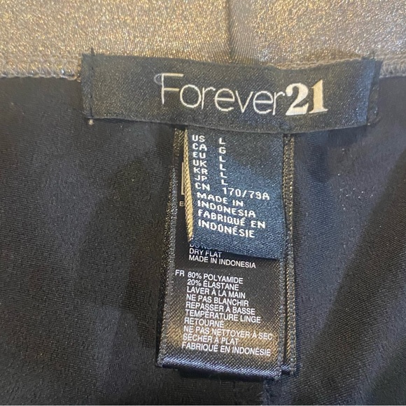 Forever 21 pewter leggings GUC SZ L, nylon elastane blend, very stretchy - Picture 10 of 11